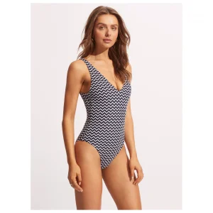 magasin en ligne france Seafolly – Women’s Sienna Deep V Neck One Piece – Maillot De Bain 14